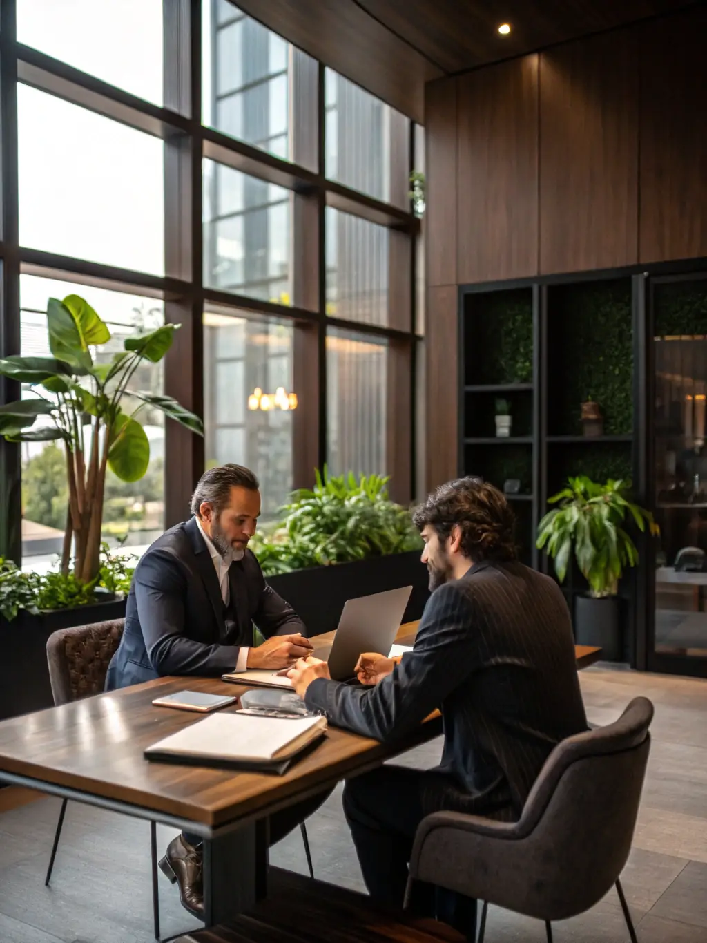 A photo of a financial consultant advising a young South African family on wealth management and financial planning.